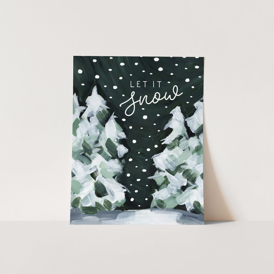Let it Snow Christmas Painting Wall Art Print or Canvas - Jetty Home