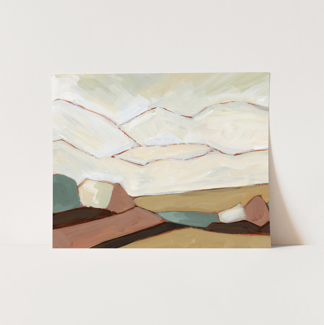 Geometric Minimalist Landscape Painting Wall Art Print or Canvas - Jetty Home