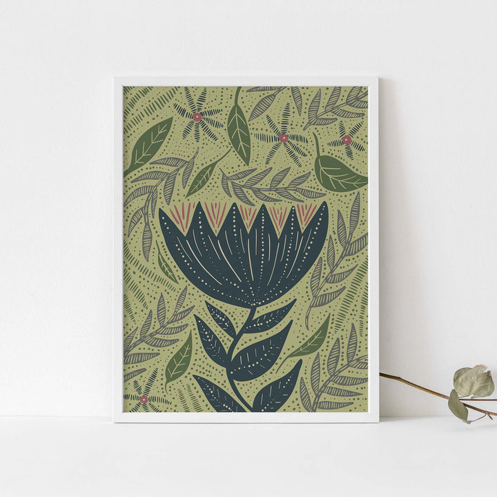 Whimsical Wildflower Floral Scandinavian Inspired Wall Art Print or Canvas - Jetty Home