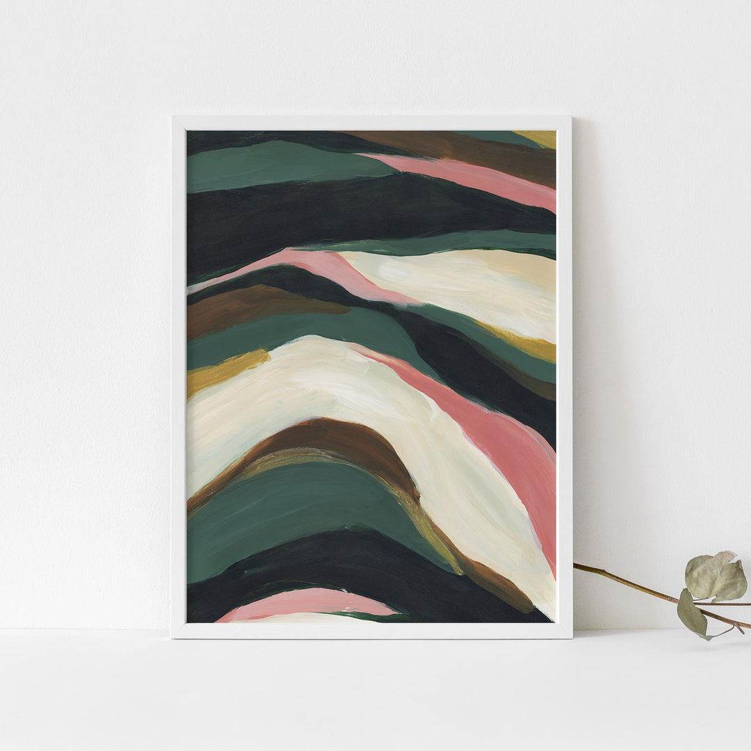 Abstract Tropical Painting Green and Beige Modern Wall Art Print or Canvas - Jetty Home