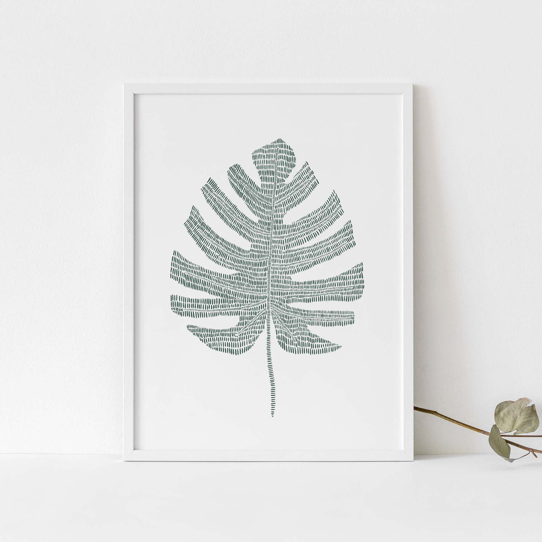 Monstera Tropical Botanical Palm Leaf Wall Art Print or Canvas - Jetty Home