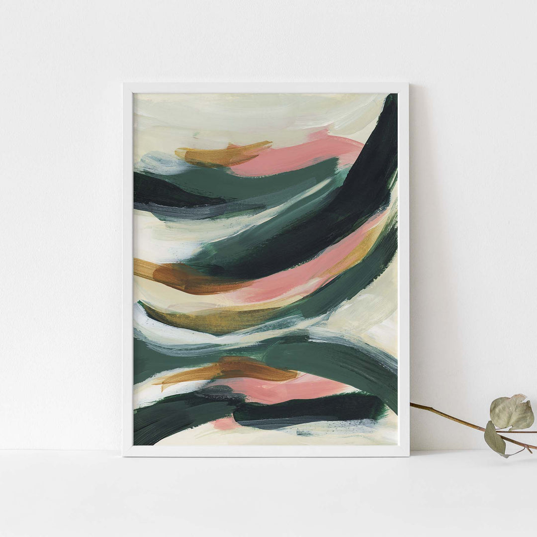 Green and Beige Abstract Modern Painting Tropical Wall Art Print or Canvas - Jetty Home