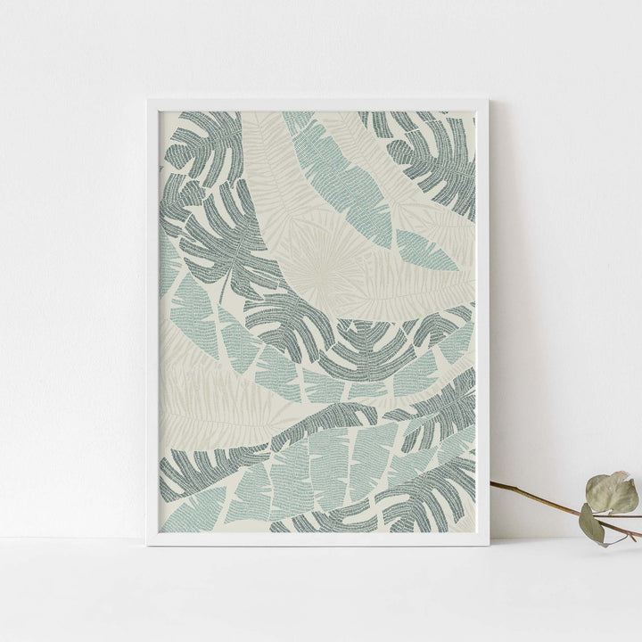 Jungle Plant Illustration Tropical Palm Wall Art Print or Canvas - Jetty Home