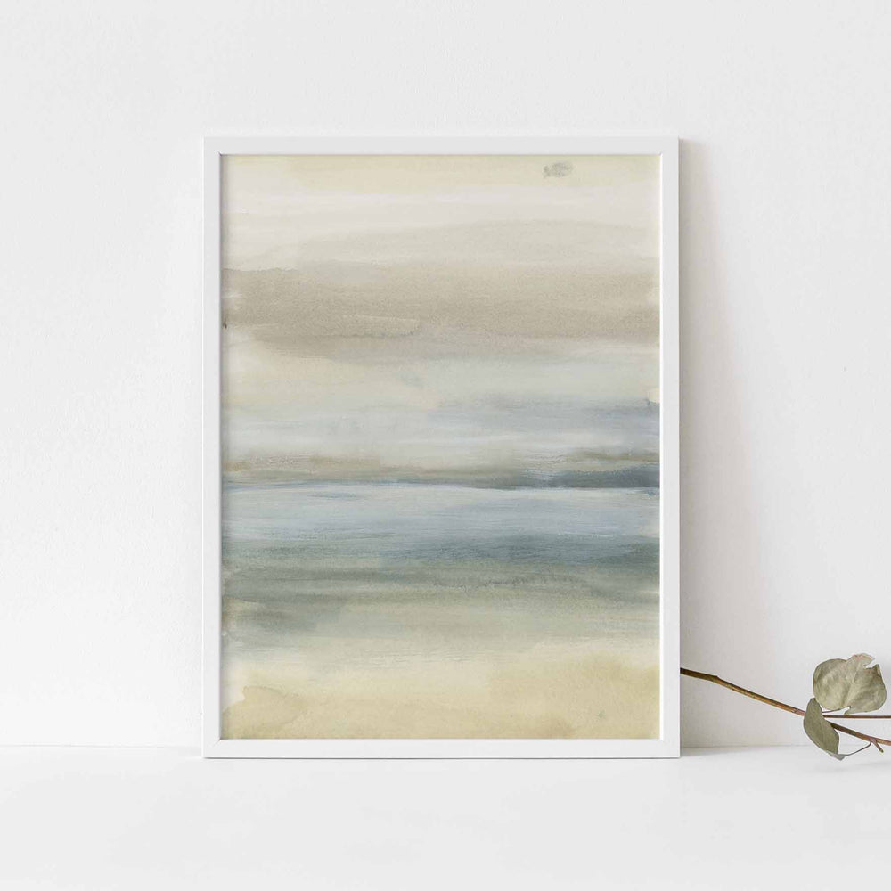 Neutral Abstract Painting Lake House Decor Wall Art Print or Canvas - Jetty Home