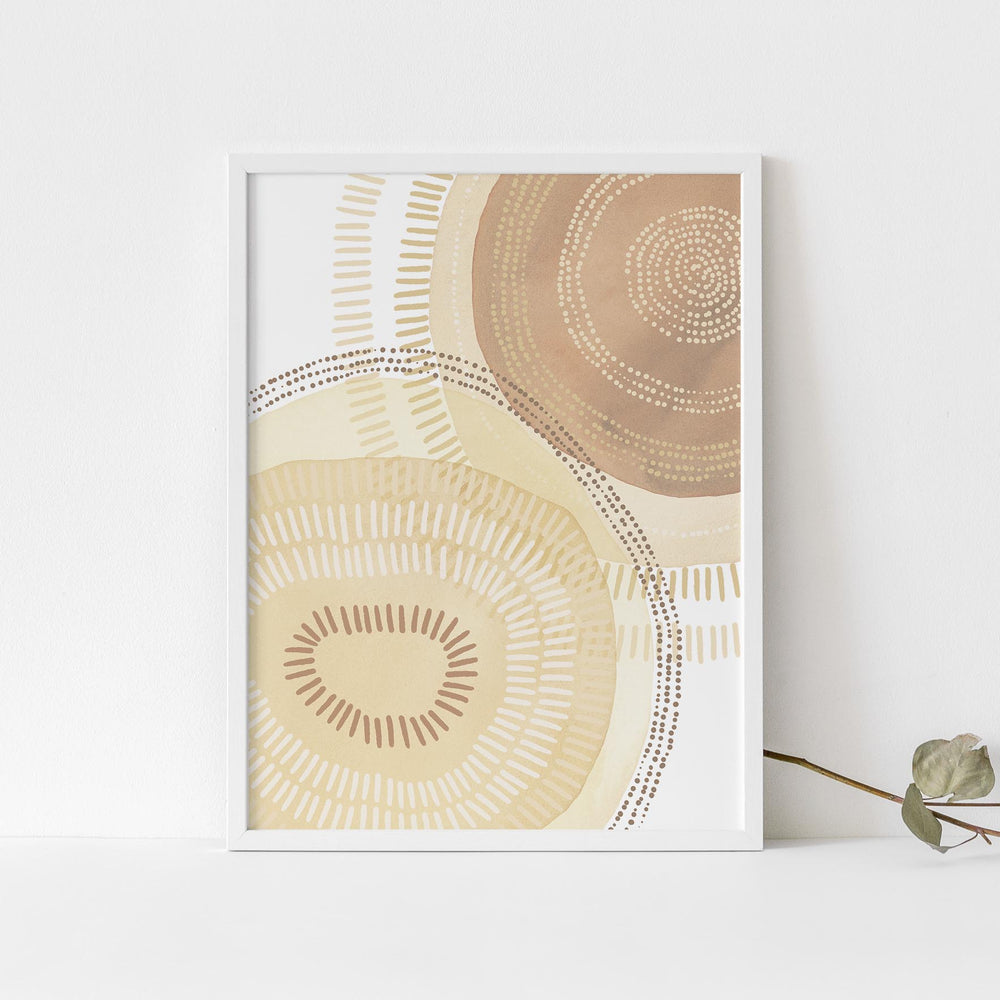Abstract Blooms Warm Tones Modern Mid Century Wall Art Print or Canvas - Jetty Home