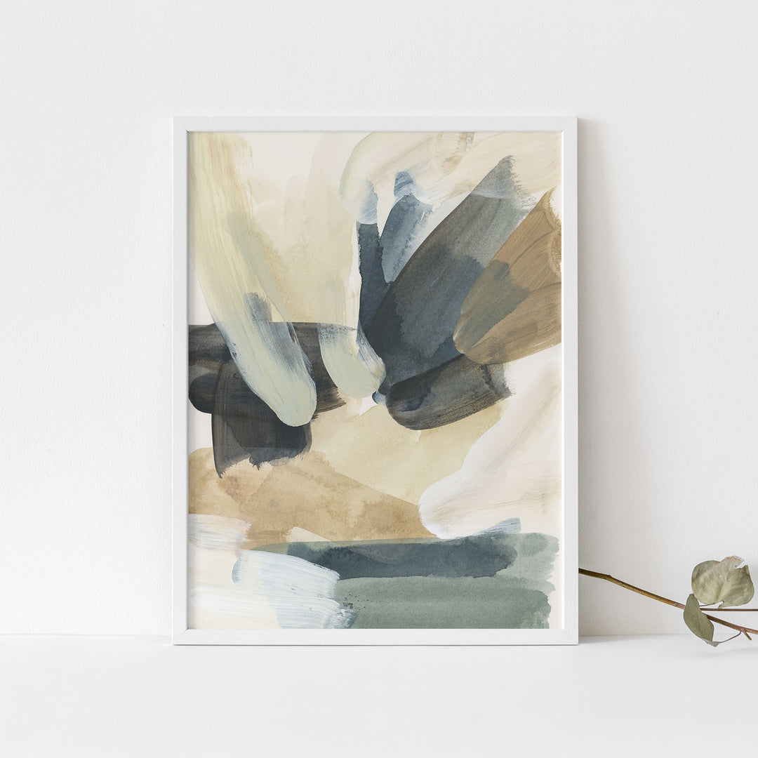 Coastal Inspired Abstract Painting Neutral Wall Art Print or Canvas - Jetty Home