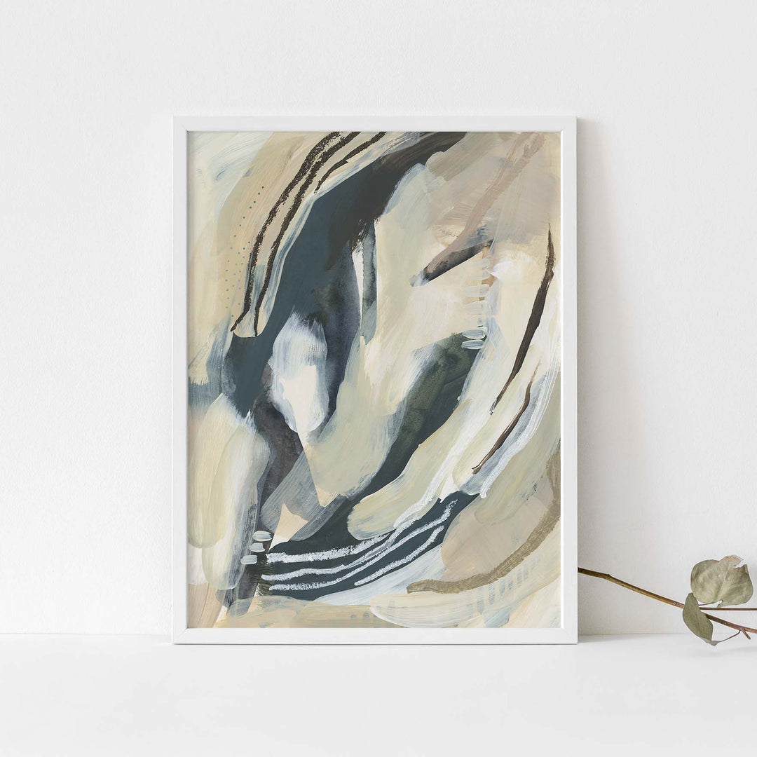 Lake Inspired Water Abstract Painting Neutral Wall Art Print or Canvas - Jetty Home