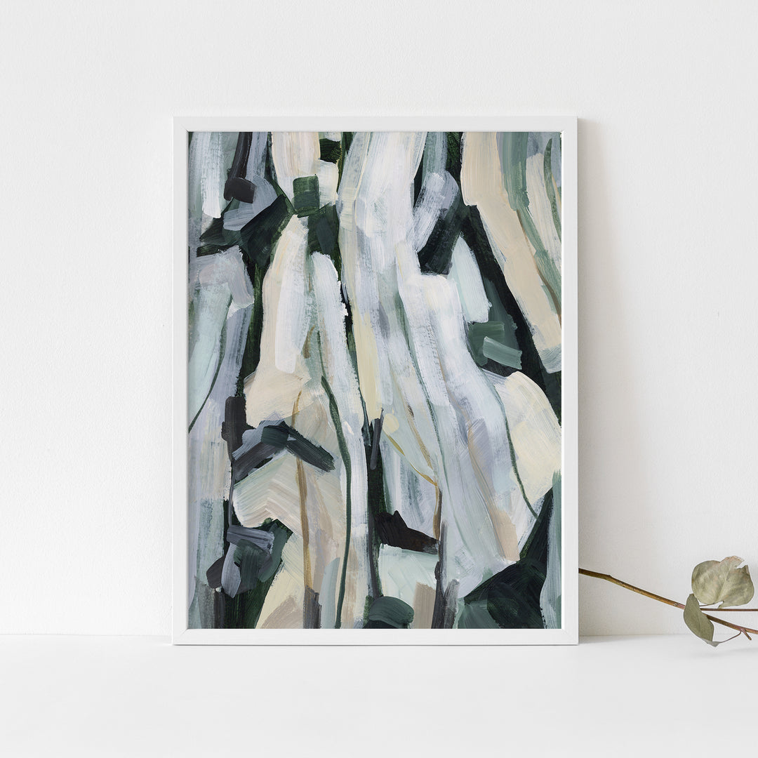 Abstract Forest Tall Trees Painting Neutral Wall Art Print or Canvas - Jetty Home