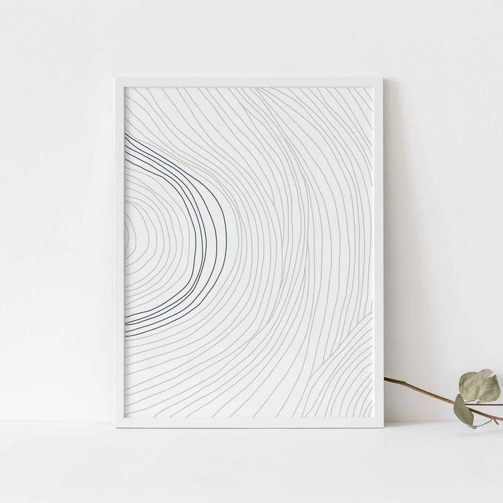 Modern Minimalist Line Illustration White Wall Art Print or Canvas - Jetty Home