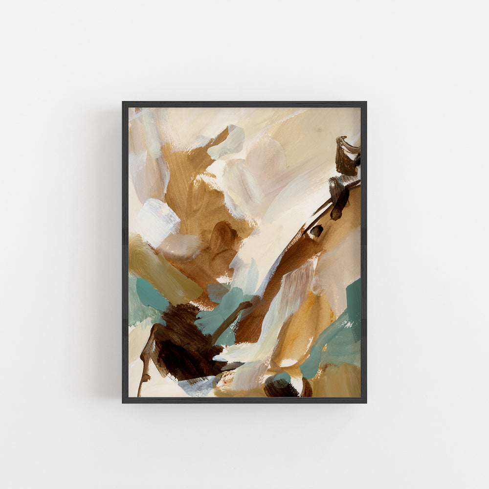 Burnt Orange and Beige Abstract Statement Painting Wall Art Print or Canvas - Jetty Home