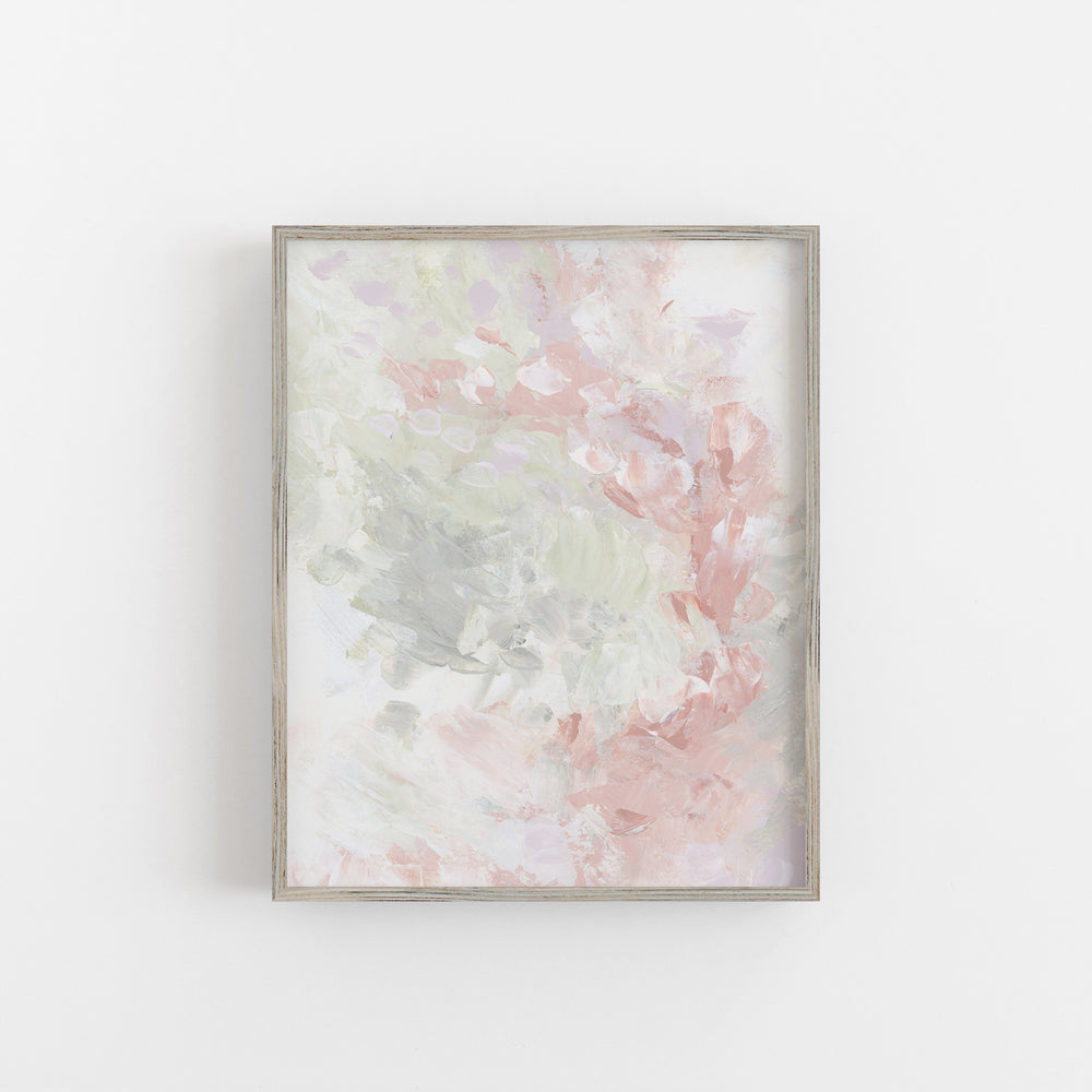 The Blooming Grove Pink Abstract Painting Girls Bedroom Wall Art Print or Canvas - Jetty Home