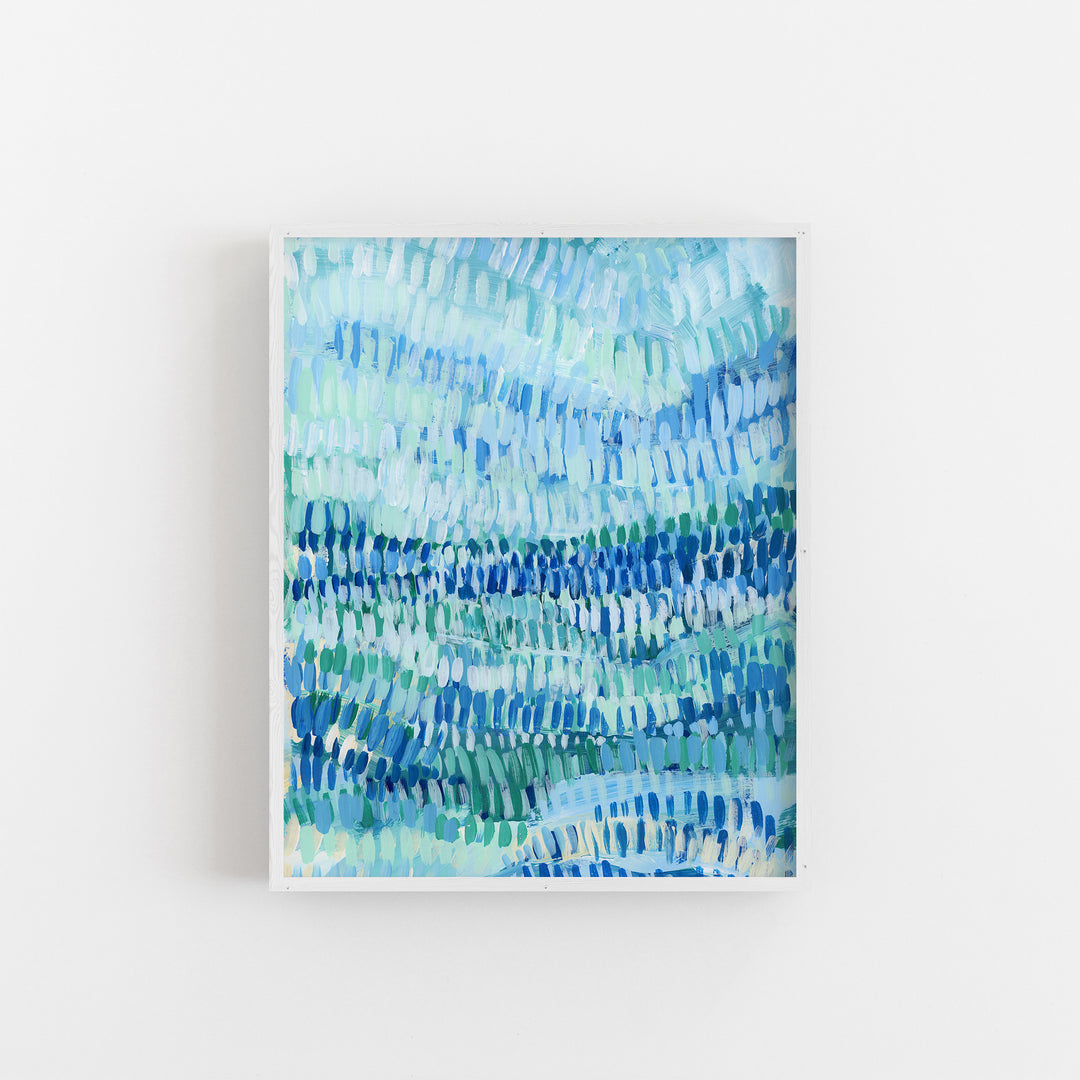Under the Ocean Blue and Turquoise Painting Wall Art Print or Canvas - Jetty Home