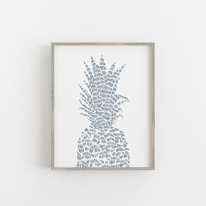 Modern Pineapple Tropical Illustration Wall Art Print or Canvas - Jetty Home