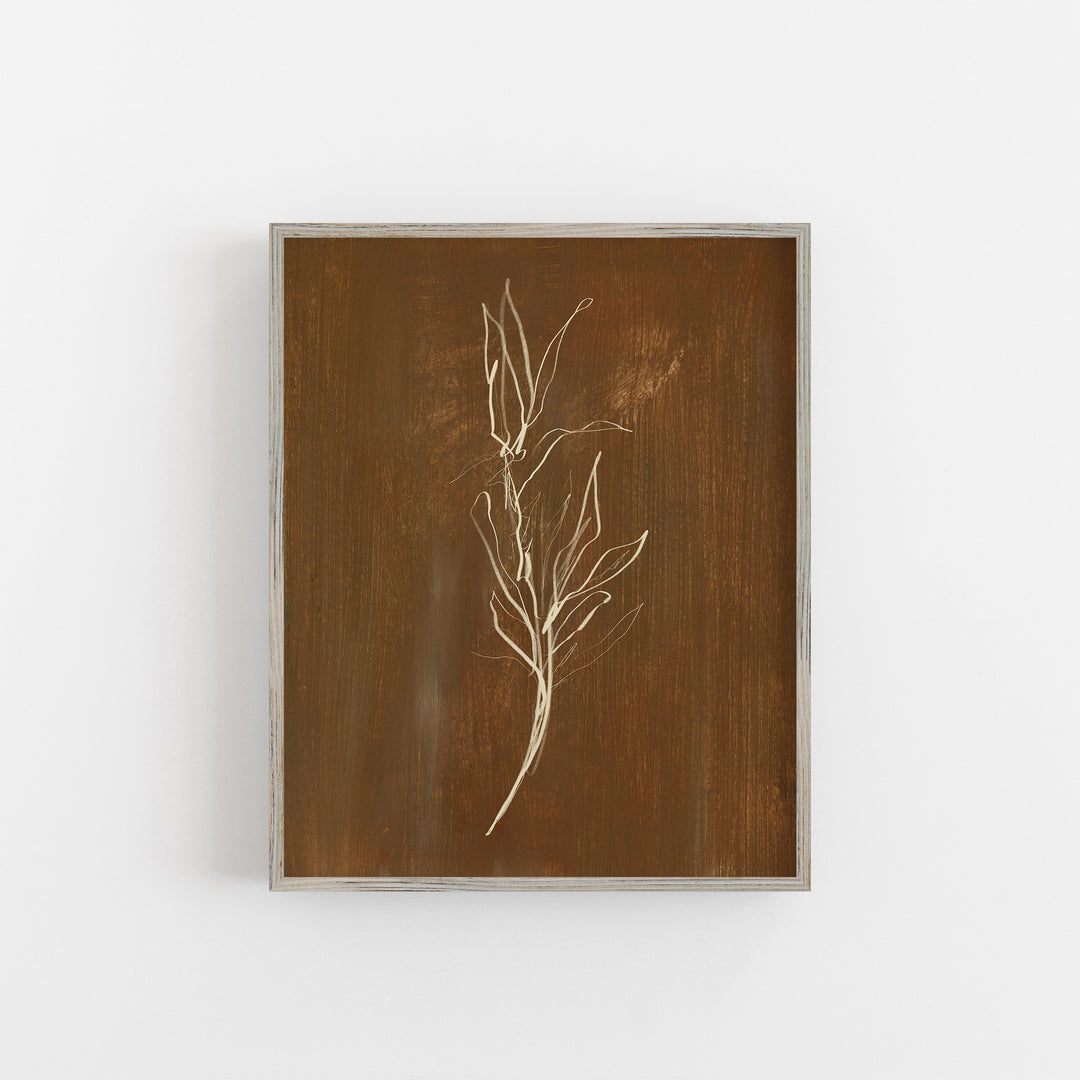 Brown Botanical Modern Farmhouse Painting Wall Art Print or Canvas - Jetty Home