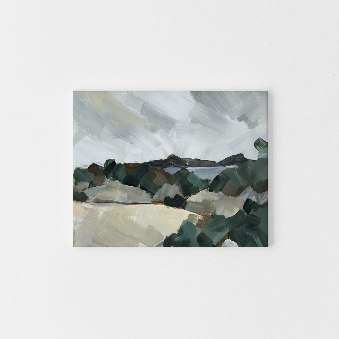 Bold Neutral Landscape Painting Autumnal Scenic View Wall Art Print or Canvas - Jetty Home