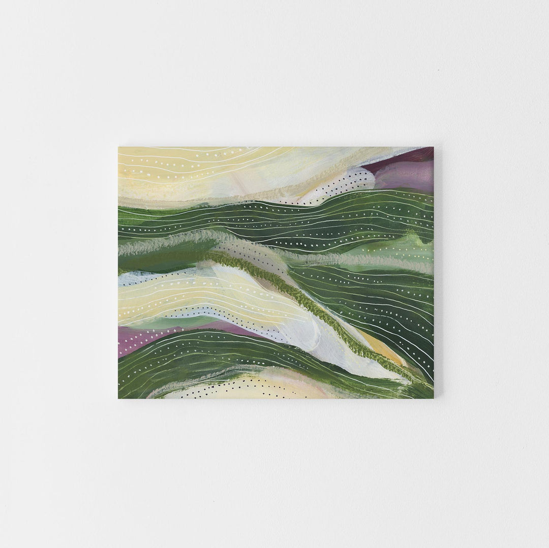 Green Landscape Countryside Abstract Painting Wall Art Print or Canvas - Jetty Home