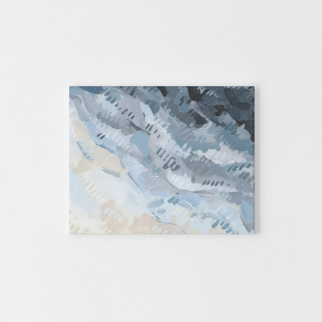 Ocean Shallow Aerial Beach Abstract Painting Blue Wall Art Print or Canvas - Jetty Home
