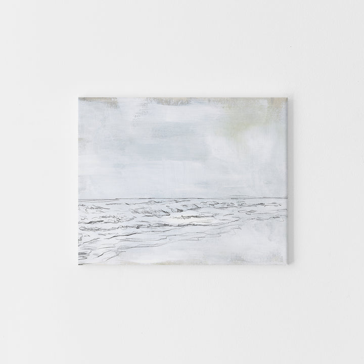 Seascape Neutral Illustration Wall Art Print or Canvas - Jetty Home