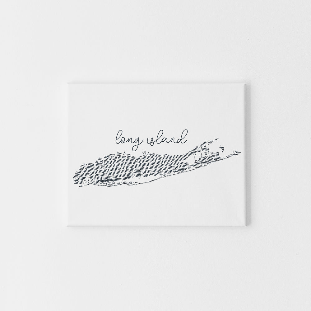 Long Island Modern Map Wall Art Print or Canvas - Jetty Home