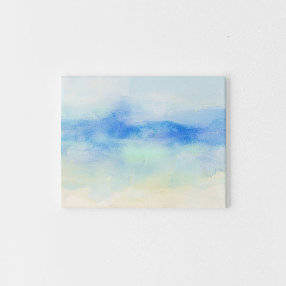 Watercolor Abstract Coastal Ocean Turquoise Wall Art Print or Canvas - Jetty Home