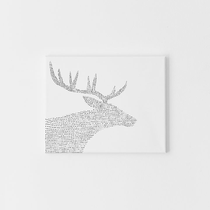 Minimalist Deer Head Illustration Woodland Wall Art Print or Canvas - Jetty Home