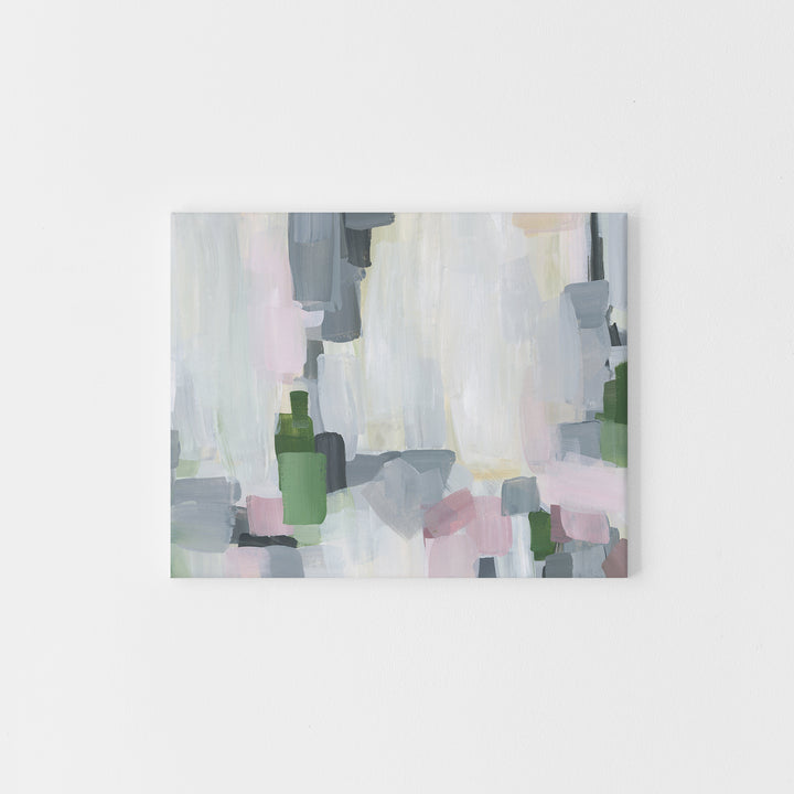 Modern Gray and White Abstract Painting Spring Wall Art Print or Canvas - Jetty Home