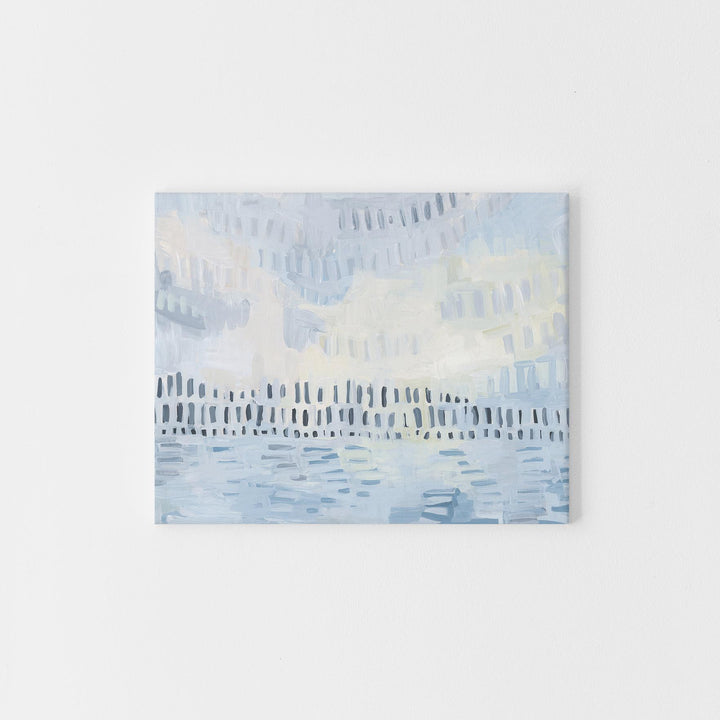 Light Abstract Coastline Painting Wall Art Print or Canvas - Jetty Home
