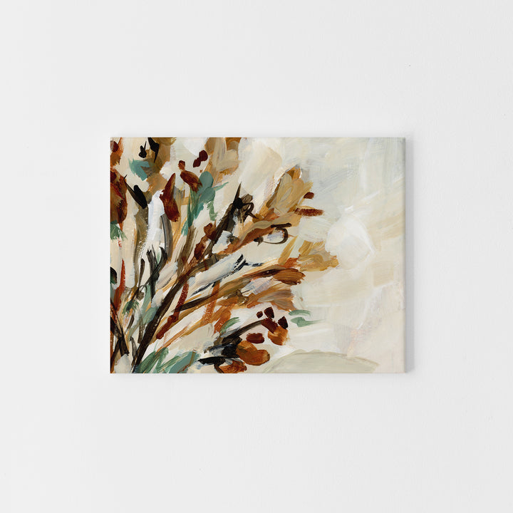 Beige Winter Autumn Botanical Wildflower Wall Art Print or Canvas - Jetty Home