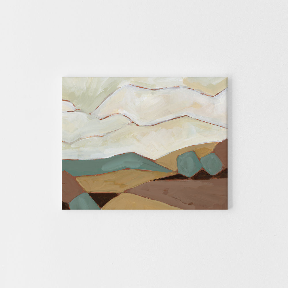 Minimalist Warm Toned Autumn Landscape Countryside Wall Art Print or Canvas - Jetty Home