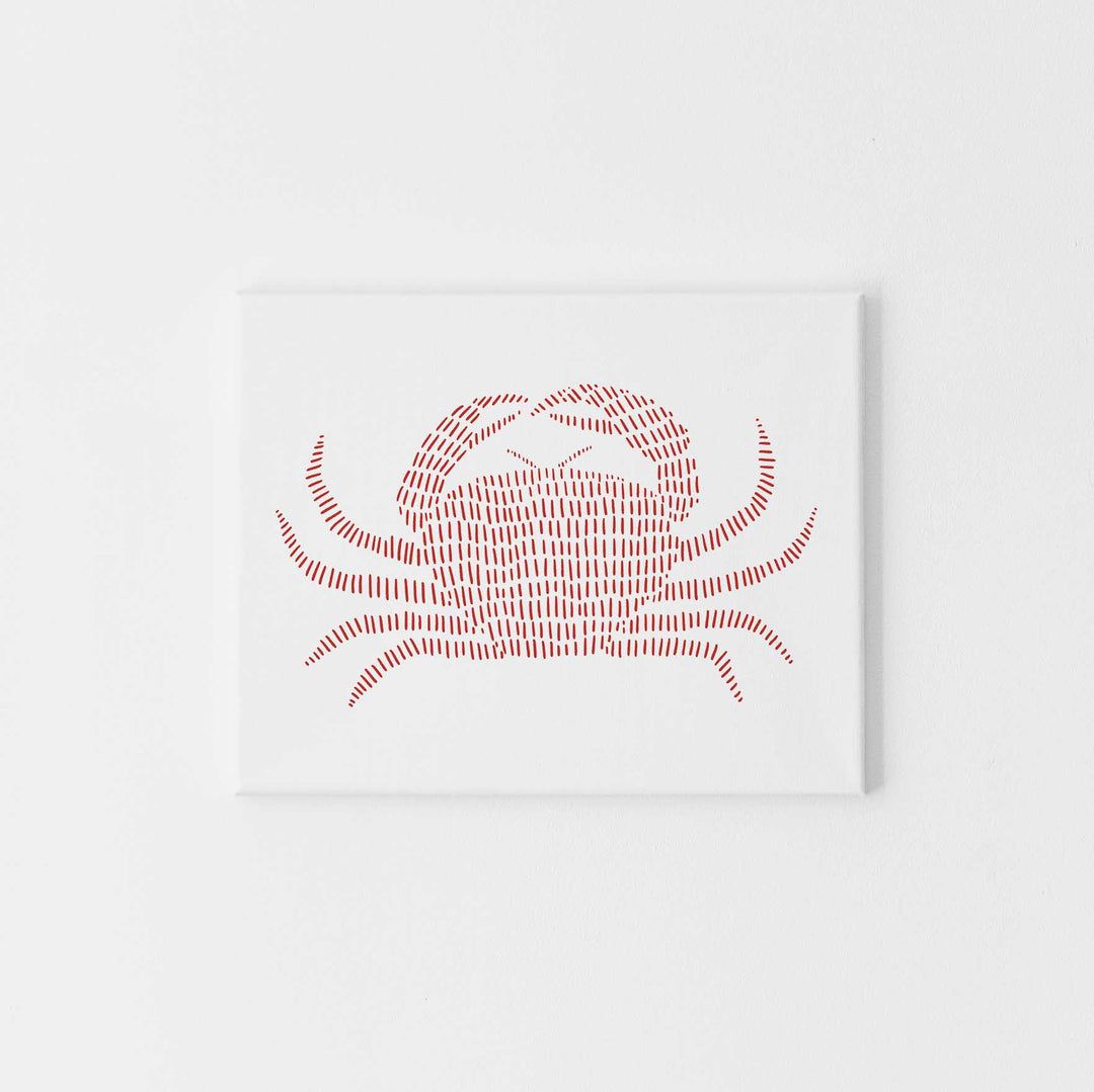 Crab Nautical Illustration Wall Art Print or Canvas - Jetty Home