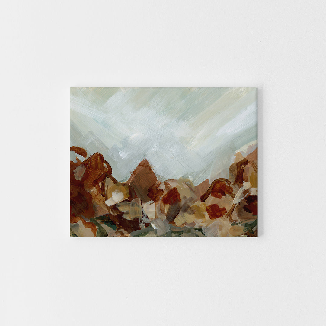 Dark Moody Autumn Landscape Painting Wall Art Print or Canvas - Jetty Home