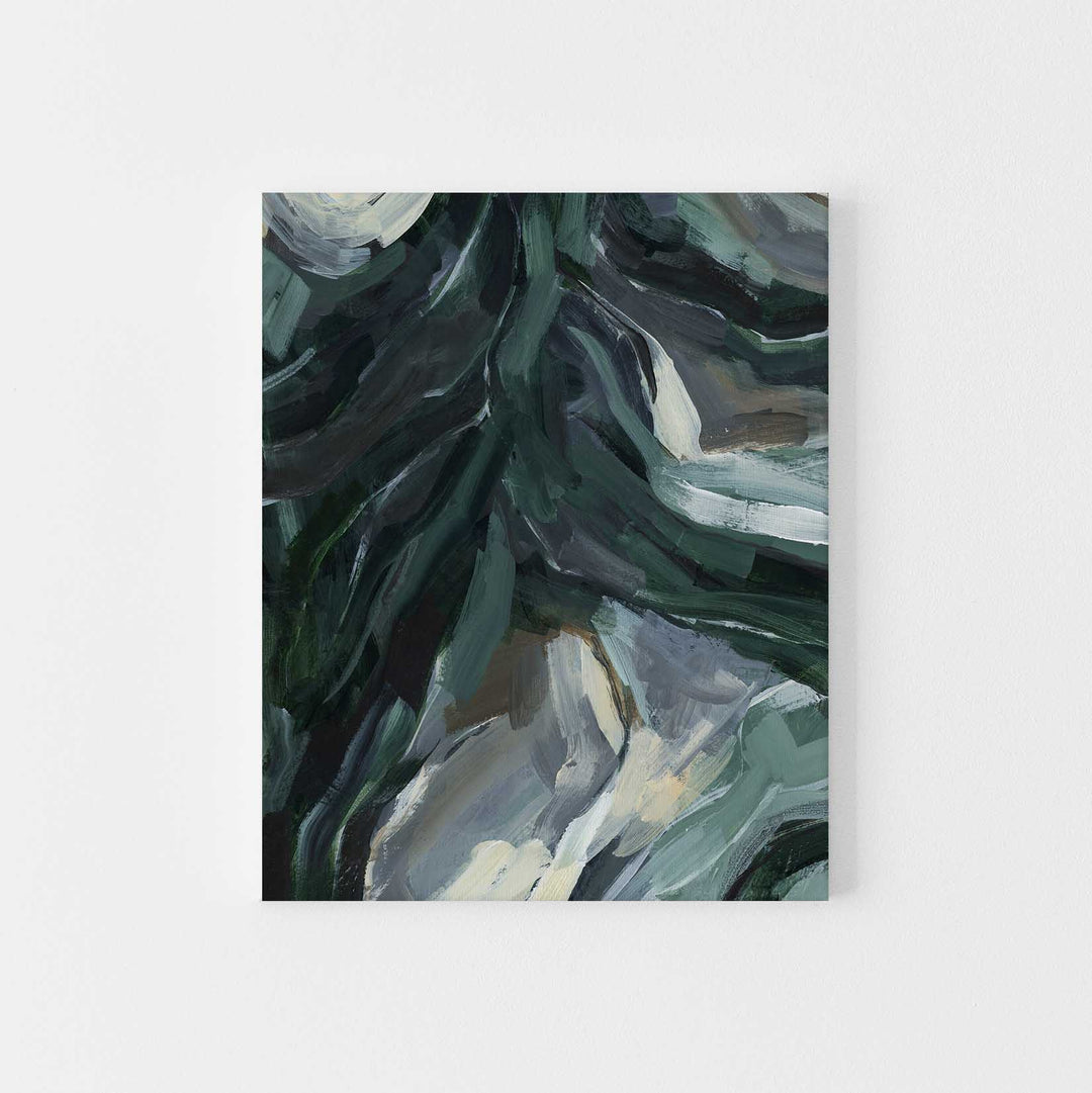 Forest Floor Abstract Dark Green Painting Wall Art Print or Canvas - Jetty Home