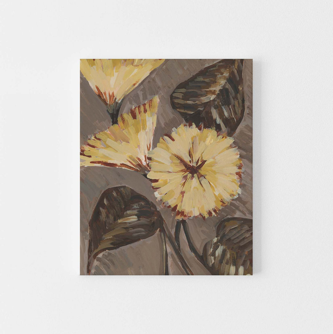 Modern Yellow Flower Fall Botanical Bloom Wall Art Print or Canvas - Jetty Home