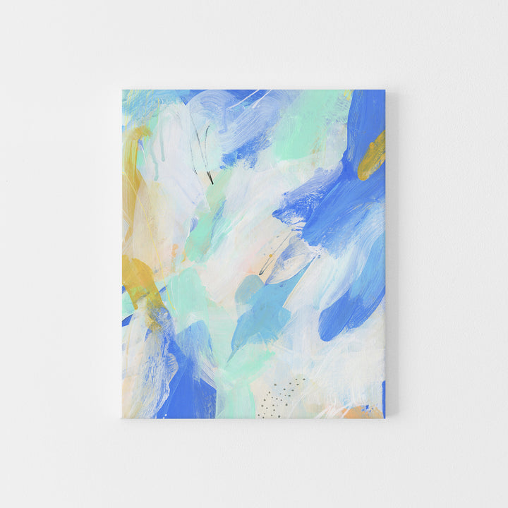 Abstract Painting Modern Beach House Blue Mint White Wall Art Print or Canvas - Jetty Home