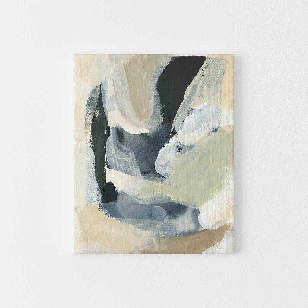 Abstract Beige and Navy Contemporary Trendy Wall Art Print or Canvas - Jetty Home