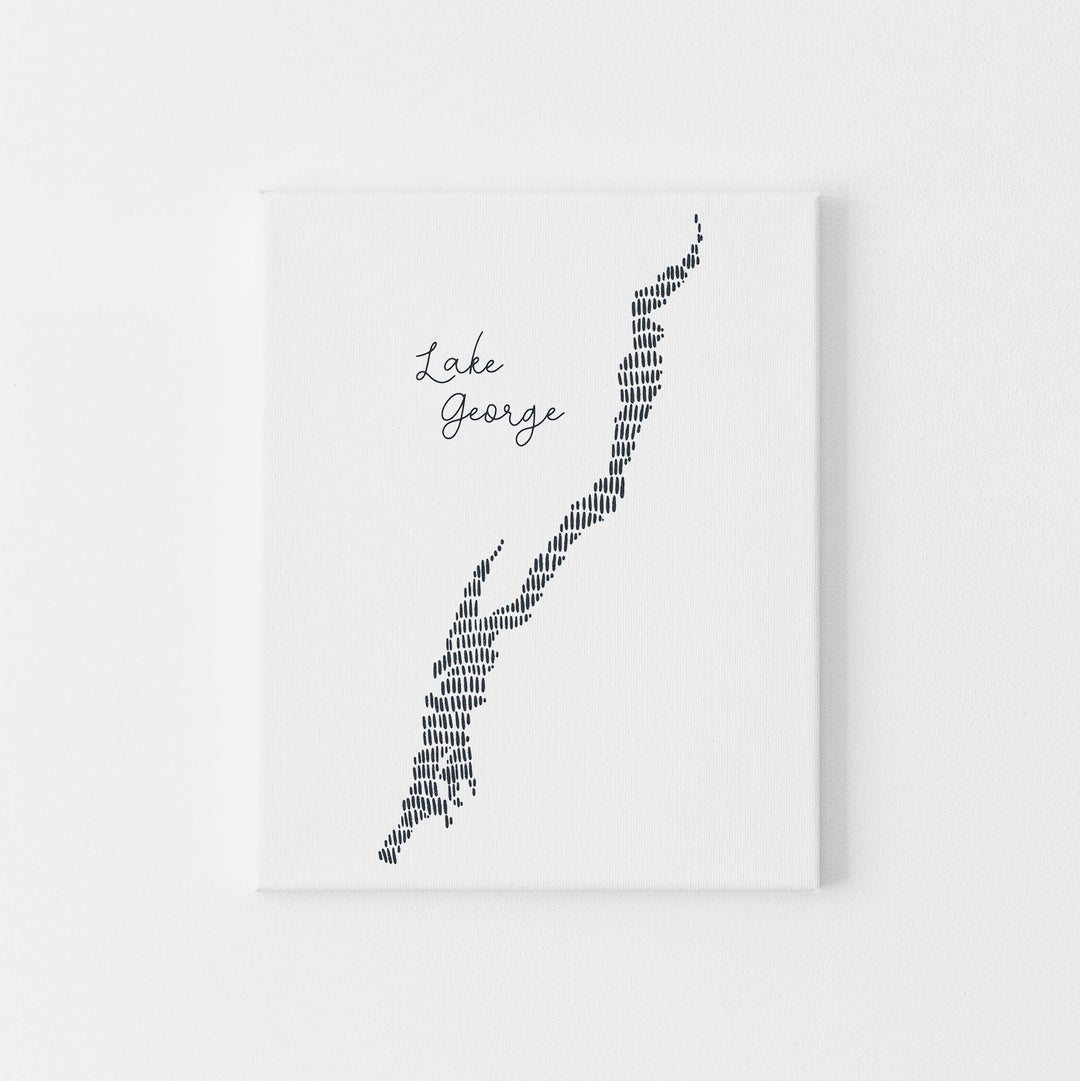 Lake George Modern Map Illustration Wall Art Print or Canvas - Jetty Home