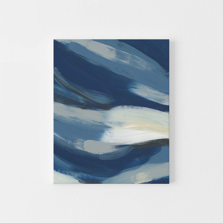 Bold Blue Abstract Ocean Painting Coastal Wall Art Print or Canvas - Jetty Home