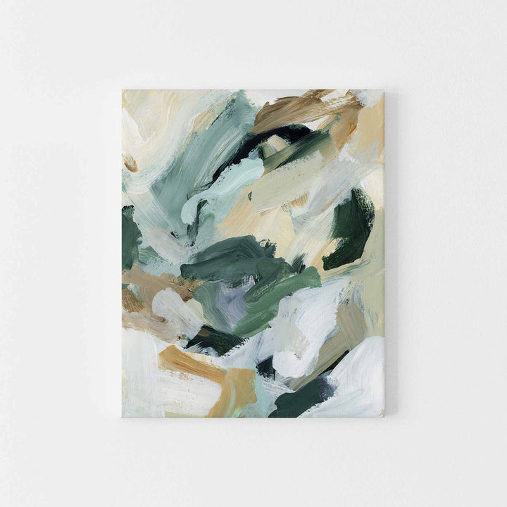 Natural Green and Beige Abstract Painting Modern Wall Art Print or Canvas - Jetty Home
