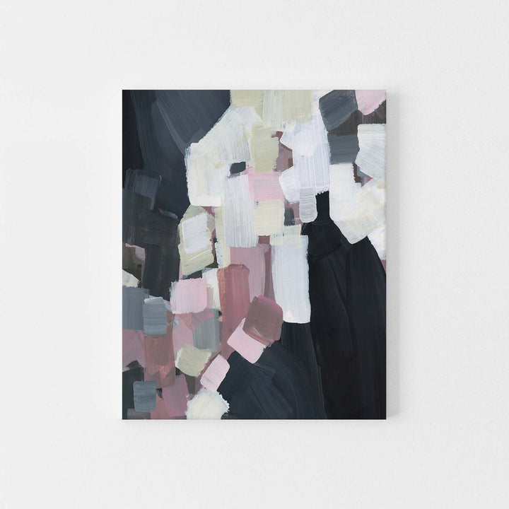 Pink, Black and White Modern Contemporary Abstract Wall Art Print or Canvas - Jetty Home