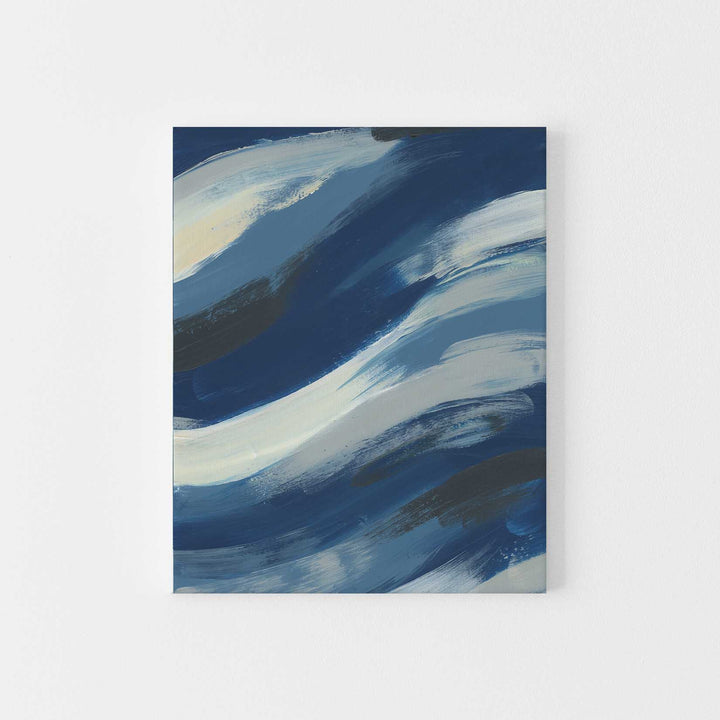 Blue and White Abstract Underwater Ocean Painting Beach Wall Art Print or Canvas - Jetty Home