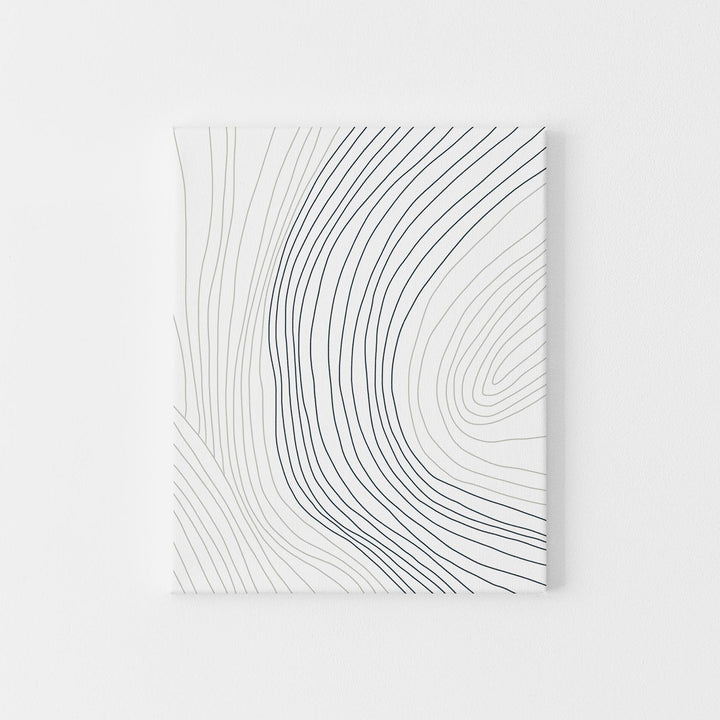 Minimalist Contour Illustration Gray, Blue and White Wall Art Print or Canvas - Jetty Home