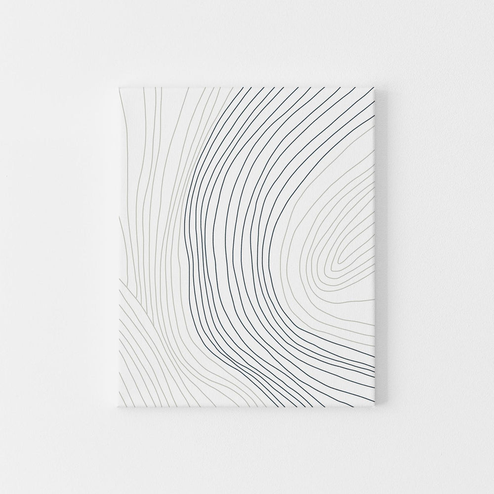 Minimalist Contour Illustration Gray, Blue and White Wall Art Print or Canvas - Jetty Home