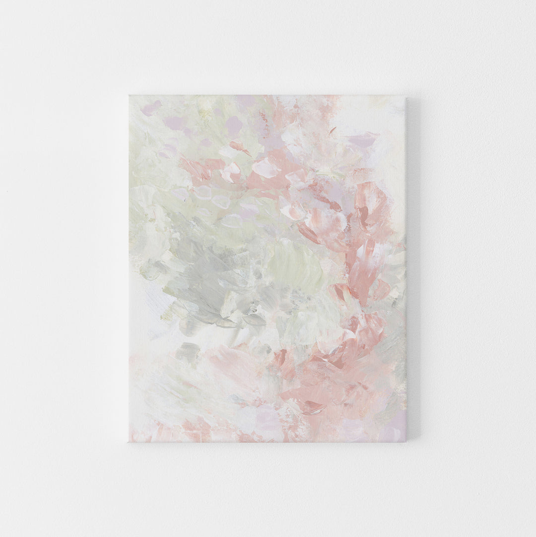Pink and White Abstract Painting Nursery Decor Contemporary Large Wall Art Print or Canvas - Jetty Home