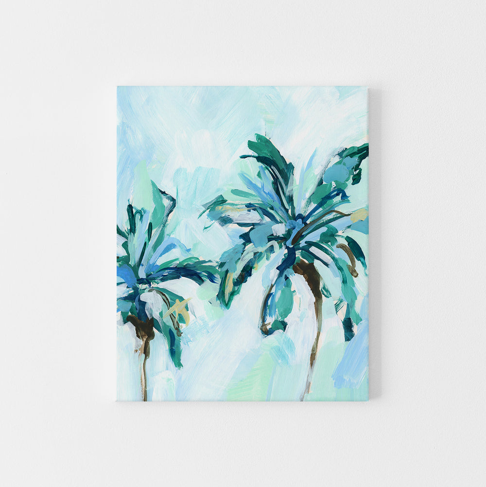 Bright Palm Tree Painting Modern Tropical Wall Art Print or Canvas - Jetty Home