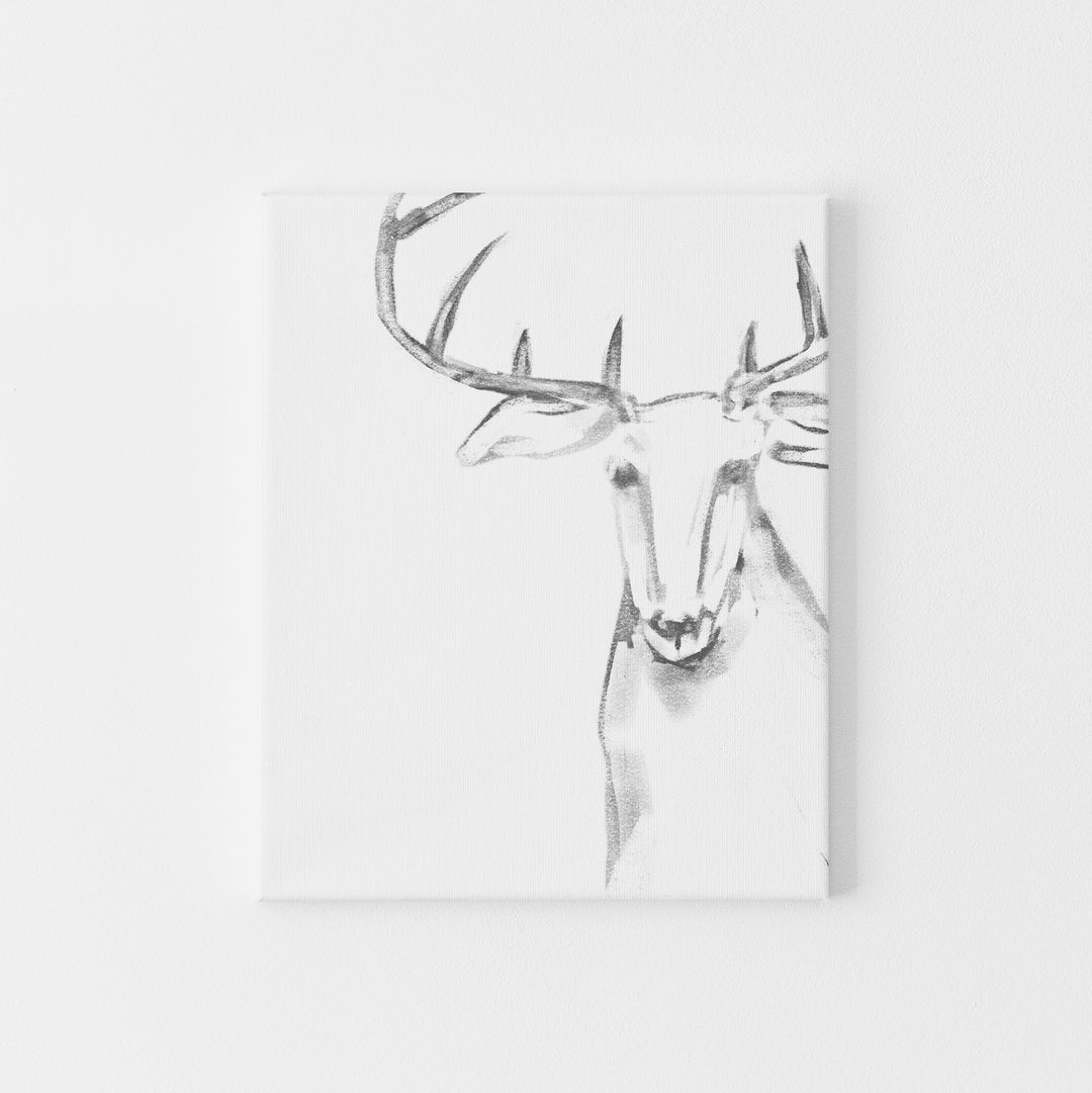 Reindeer Illustration Wall Art Print or Canvas - Jetty Home