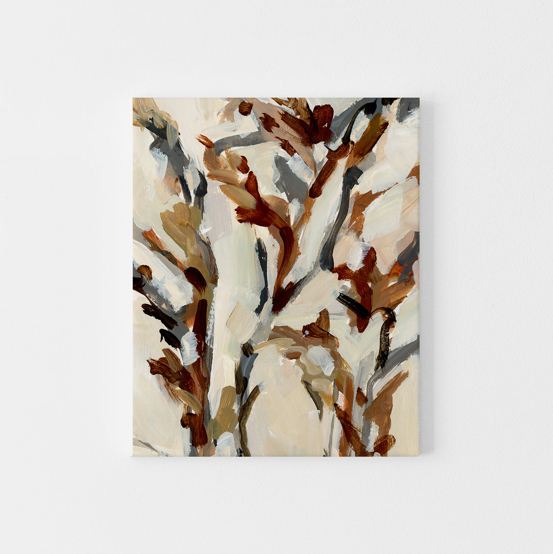 Fall Floral Leaf Painting Modern Farmhouse Wall Art Print or Canvas - Jetty Home