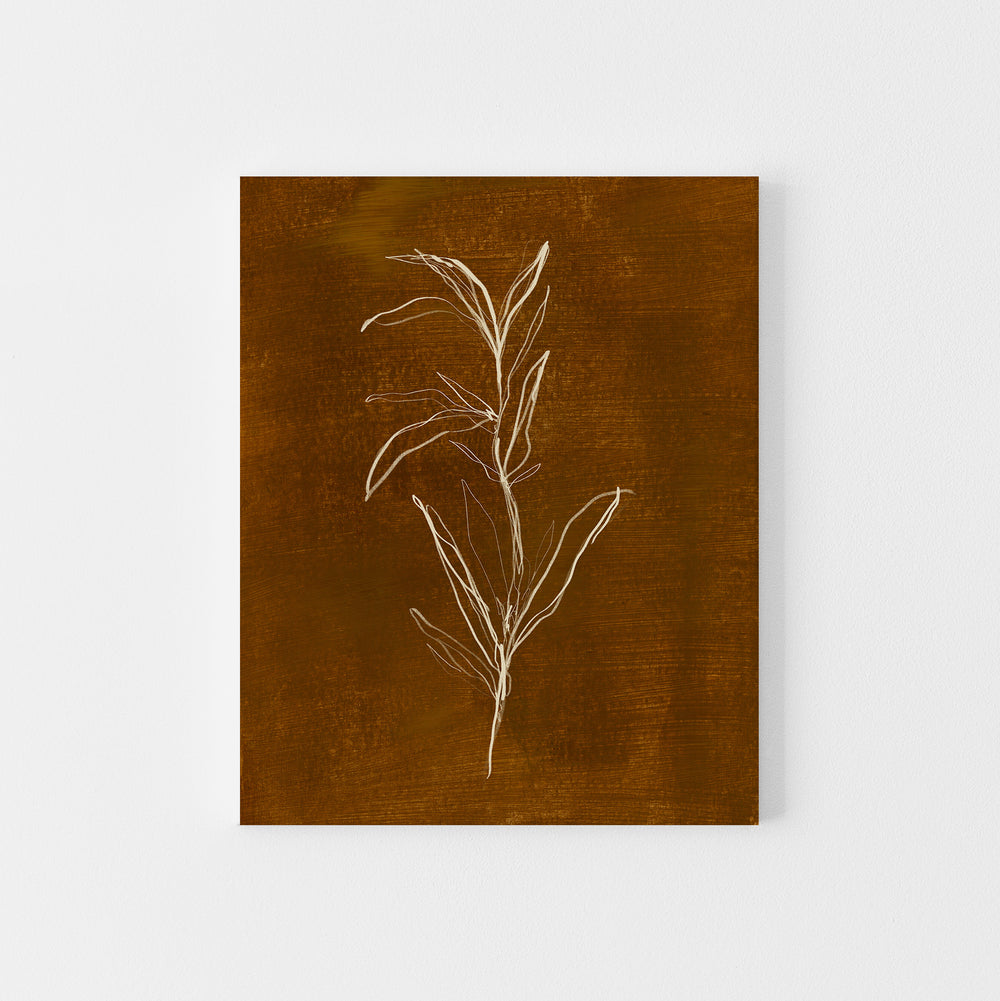 Warm Brown Winter Floral Botanical Painting Wall Art Print or Canvas - Jetty Home