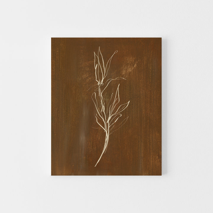 Brown Botanical Modern Farmhouse Painting Wall Art Print or Canvas - Jetty Home