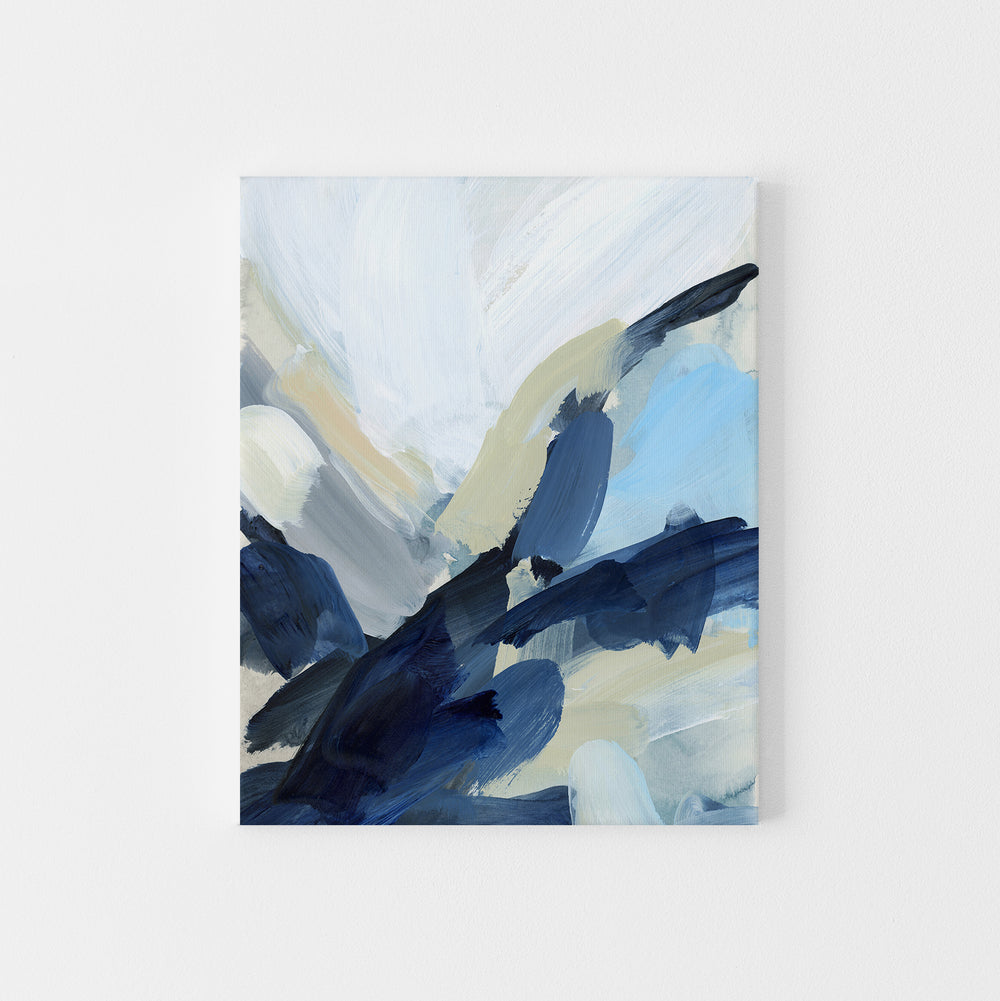 Abstract Blues and Whites Painting Ocean Nautical Wall Art Print or Canvas - Jetty Home