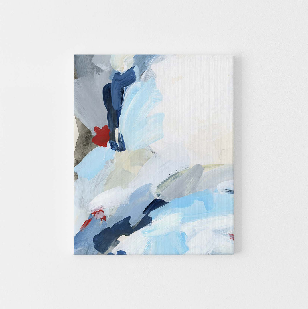Modern Nautical Abstract Art Red, White and Blue Painting Wall Art Print or Canvas - Jetty Home